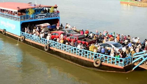 A Cambodian river ferry