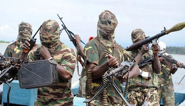 Armed bandits at Niger delta. File picture