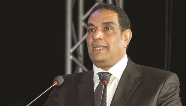 Khalid Yousef speaking at the event.