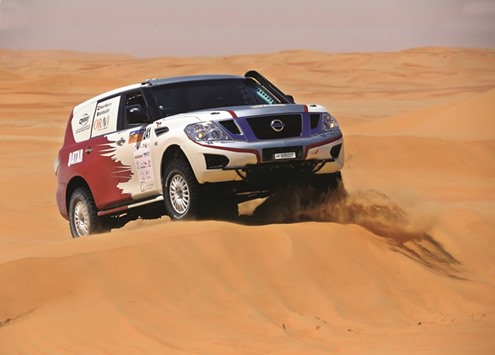 Qataru2019s Adel Hussein continues to lead the T2 category at the Abu Dhabi Desert Challenge.