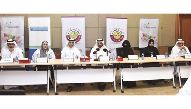 MoPH officials and representatives of participating organisations announce World Health Day activities. PICTURE: Noushad Thekkayil