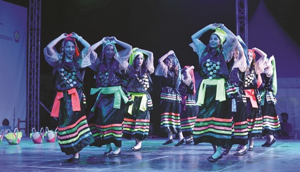 A group dance performance during the Tunisian event.