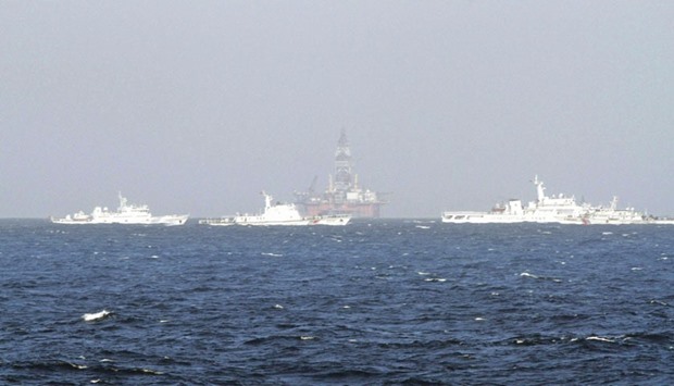 The disputed oil rig  is seen in the South China Sea, off the shore of Vietnam.