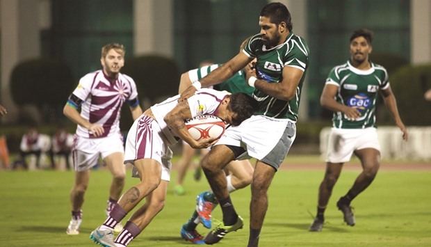 Action from last Saturdayu2019s match between DRFC Hurricanes (in white and maroon) and Lions at the Aspire Warm Up track. Hurricanes had won the match 29-0.