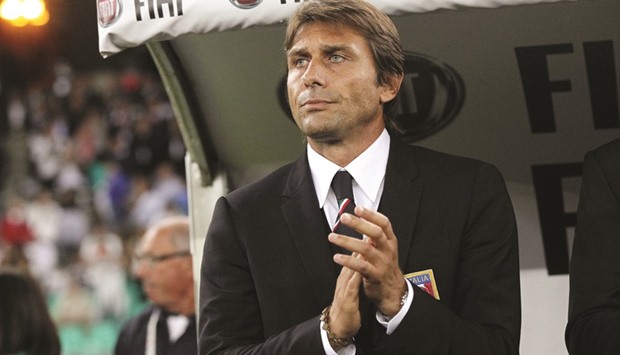 File picture of then Italy head coach Antonio Conte applauding prior to the international friendly match between Italy and the Netherlands at San Nicola stadium in Bari, Italy.