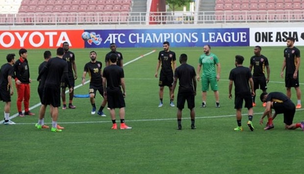 Lekhwiya players during training yesterday. PICTURE: Shemeer Rasheed 