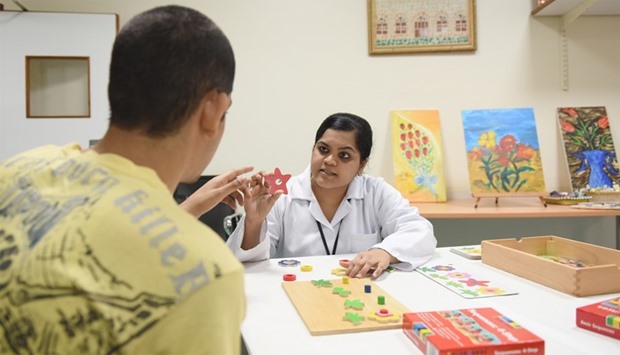A day care patient is seen during an interactive session.
