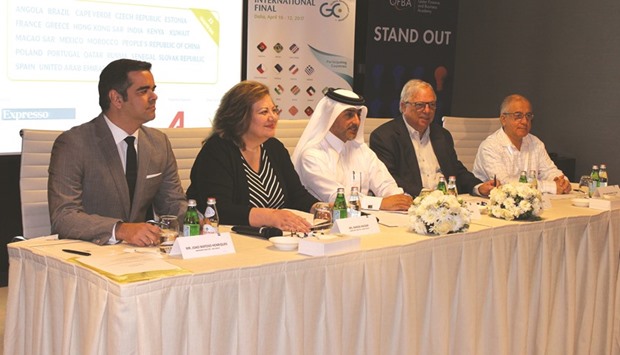 QFBA CEO Dr Abdulaziz al-Horr and other officials at a press conference yesterday.