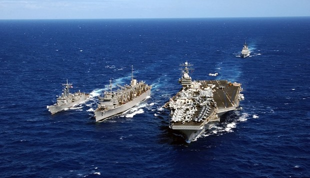 The US Navy strike group Carl Vinson was diverted from planned port calls to Australia and would move toward the western Pacific Ocean near the Korean peninsula as a show of force.