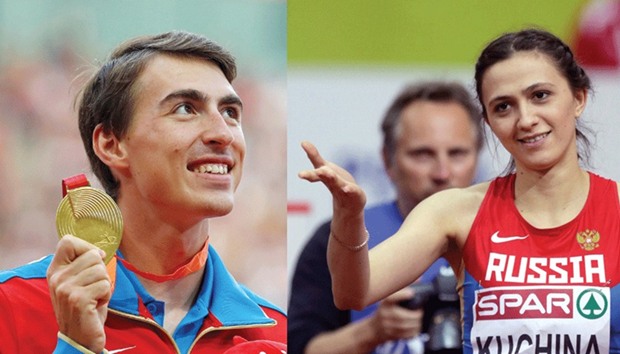File picture of world champions Sergey Shubenkov (left) and Maria Kuchina.