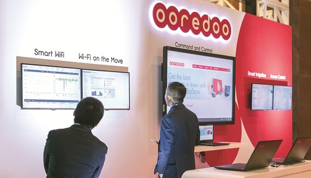 The Ooredoo booth at the Arab Future Cities Summit.