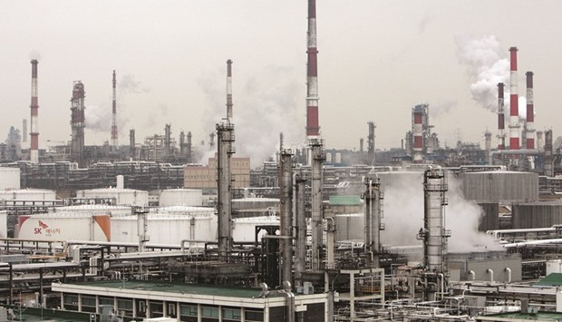 South Koreau2019s top refiner SK Energyu2019s main factory in Ulsan, southeast of Seoul. South Koreau2019s shipments in March rose 13.7% to $48.88bn from a year earlier, while imports jumped a faster 26.9% to $42.32bn, resulting in a trade surplus of $6.55bn, government data showed yesterday.