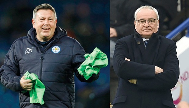 File picture of Leicester manager Craig Shakespeare (L) and former manager Claudio Ranieri.