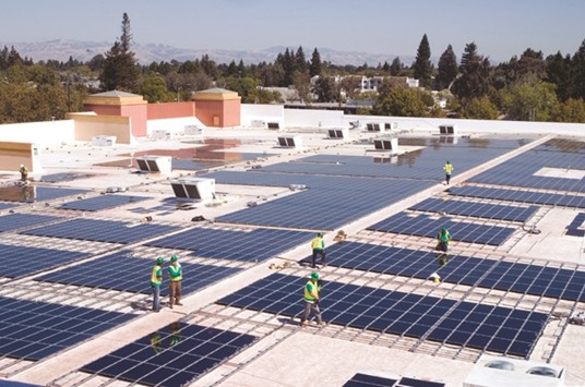 A solar installation at a Walmart store in Mountain View, California. Walmart is a leading commercial solar and on-site renewable-energy user.