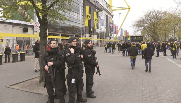 Armed police in Dortmund, western Germany.