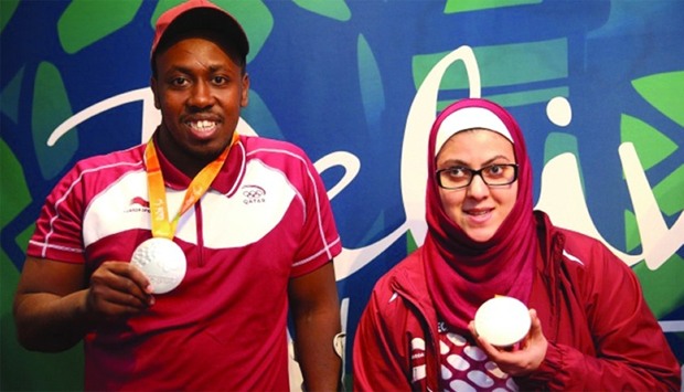 Qatari Paralympic silver medallists, Abdulrahman Abdulqader and Sara Masoud