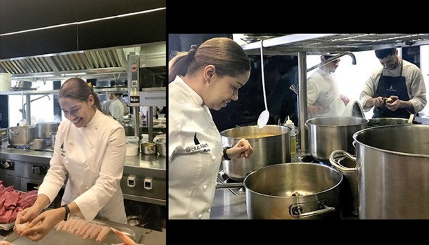 Maria Marte emigrated to Spain from the Dominican Republic. She always loved to cook and learned to make jams from her mother as a young child.  RIGHT: Marte at the Club Allard restaurant in Madrid, which she has transformed to offer a fusion of Caribbean and Mediterranean food.