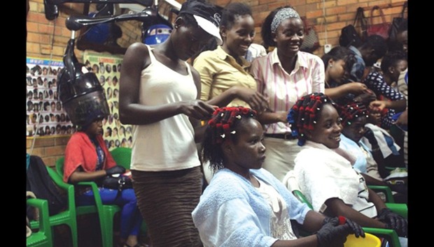 Some of the refugees are pinning their hopes on a hairdressing training programme they have enrolled on.