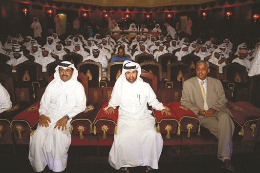 HE the Minister of Energy and Industry Dr Mohamed bin Saleh al-Sada, Dr Khalid bin Ibrahim al-Sulaiti and other dignitaries and officials attending the event.