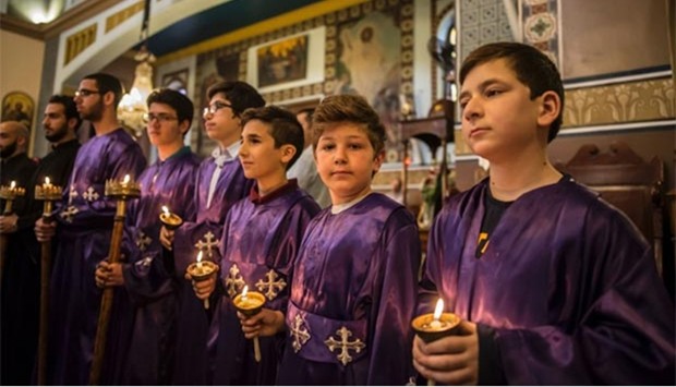 Egypt's Christians take part in a Good Friday procession in Cairo.