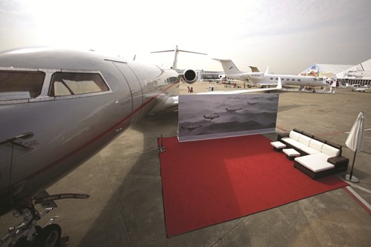 A VistaJet aircraft is seen at the Asian Business Aviation Conference and Exhibition (ABACE) at Hongqiao International Airport in Shanghai, China, earlier this week.