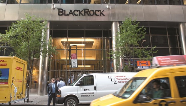 The BlackRock logo is displayed at the companyu2019s offices in New York. BlackRock, the worldu2019s largest fund company, is the biggest seller of ETFs and controls almost half the market.