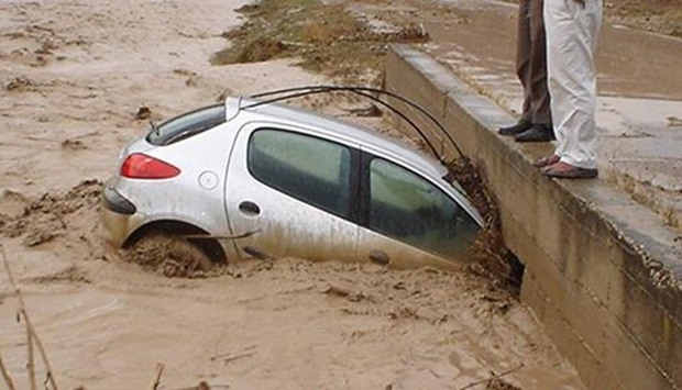 Torrential rains that began on Friday lashed East Azerbaijan province, with state television showing images of rivers bursting their banks, flooded houses and cars being swept away by the surging water.