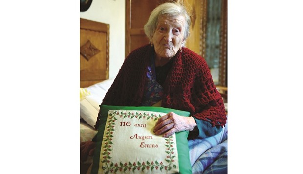 This photo taken on May 14 last year shows Morano, then aged 116.