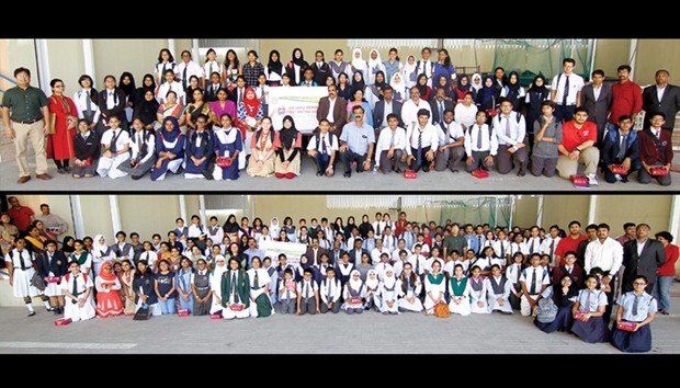Students who competed in the senior category of the contest.  BELOW: Students who competed in the junior category of the contest.