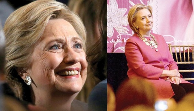 OUT OF THE WOODS, INTO THE u2018PLAYu2019 FIRE: Hillary Clintonu2019s return to places of art suggests a distinct possibility of galvanising support for artistes and cultural institutions at a time when President Donald Trump is threatening to scrap the National Endowment for the Arts.  RIGHT: CAMEO: Hillary Clinton attends the unveiling ceremony for the US Postal Service Oscar de la Renta Forever stamp, at Grand Central Terminal last February in New York.