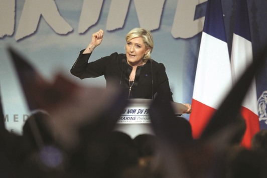 Le Pen: virtually assured of making it into the May 7 run-off.