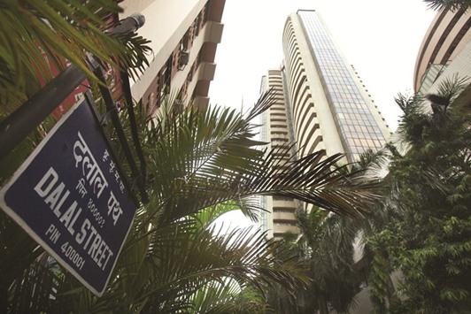 The Bombay Stock Exchange building is seen in Mumbai. The BSE Sensex closed down 0.32% to 29,319.10 points yesterday.