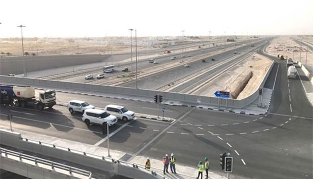 An aerial view of the Umm Slal Mohammed Interchange.