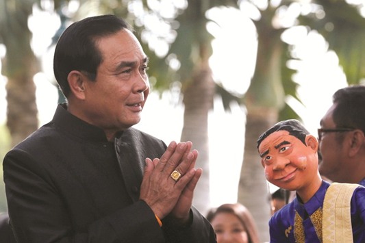Thailandu2019s Prime Minister Prayuth Chan-ocha arrives at a weekly cabinet meeting at the Government House in Bangkok.