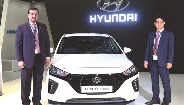 The Ioniq Hybrid makes its Qatar debut at the Qatar Motor Show 2017. PICTURE: Noushad Thekkayil