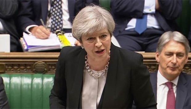 Prime Minister Theresa May addressing the House of Commons in London on Wednesday.