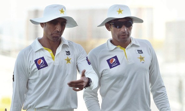 Misbah-ul-Haq (R) with Younis Khan.