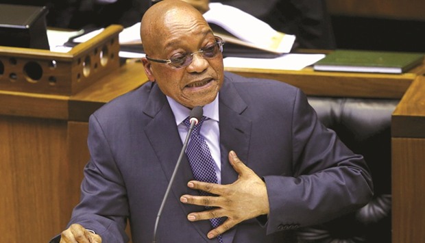 Zuma: his sacking of respected finance minister Pravin Gordhan last month fanned years of public anger over government corruption scandals, record unemployment and slowing economic growth.