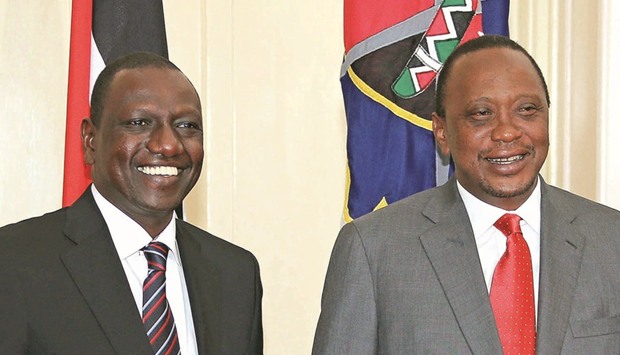 Kenyatta and Ruto (left).
