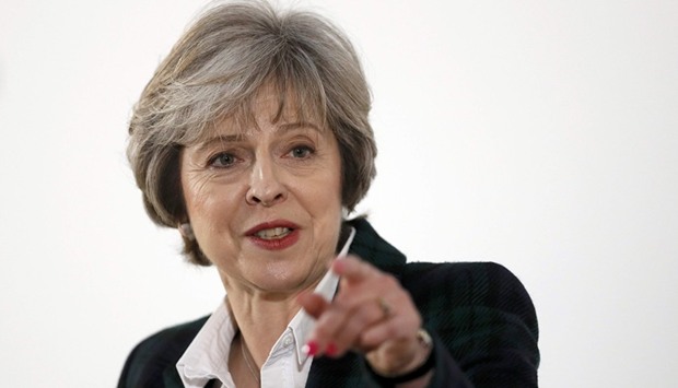 Britainu2019s Prime Minister Theresa May answers questions after delivering a speech on leaving the European Union at Lancaster House in London.