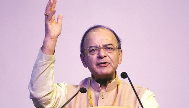 Indian Finance Minister Arun Jaitley addresses a delegation in Gandhinagar. Indiau2019s growth remains resilient, with low inflation, fiscal prudence and low current account deficit, the minister said, addressing a gathering at the G20 Finance Ministersu2019 and Central Bank Governorsu2019 meeting in Washington, DC on Friday.