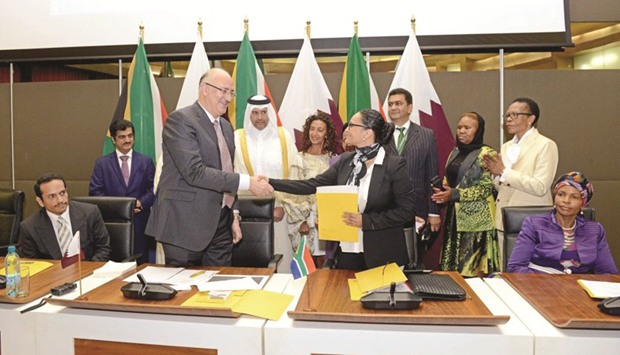 Abu Issa Holding chairman Ashraf Abu Issa and other dignitaries during the signing ceremony.