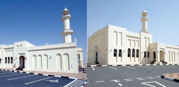 The two new mosques opened by the Ministry of Awqaf in Umm Salal Ali and Umm Al Saneem. mosques