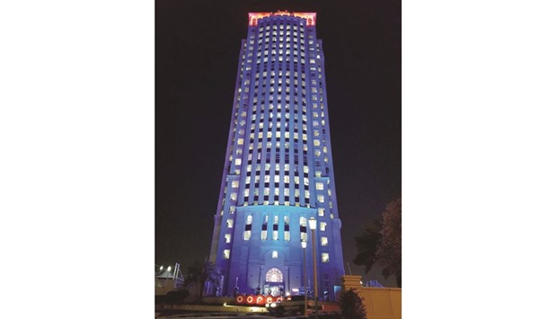 Ooredoo tower turned blue to mark World Autism Day