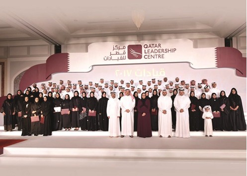 QLC graduates with HE Sheikha Al Mayassa bint Hamad bin Khalifa al-Thani and other dignitaries.