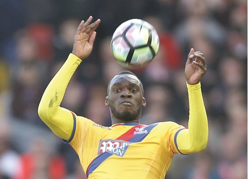 Crystal Palaceu2019s Christian Benteke in action yesterday.