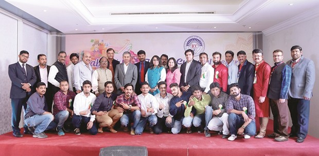 A group photo of ICC members and management with Indian ambassador P Kumaran.