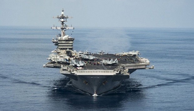 The aircraft carrier USS Carl Vinson on the South China Sea