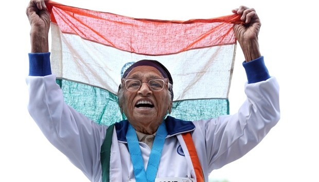 101-year-old Man Kaur from India celebrates
