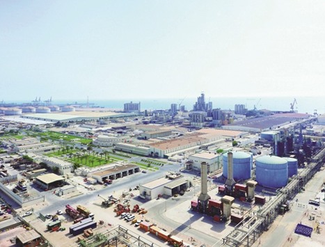 An aerial view of Qapco facilities in Mesaieed (file). The financial position of IQ, as measured by the asset levels, liquidity and debt position continue to remain strong as cash across the group stands at a solid QR9.9bn after paying 2016 dividend of QR2.4bn.